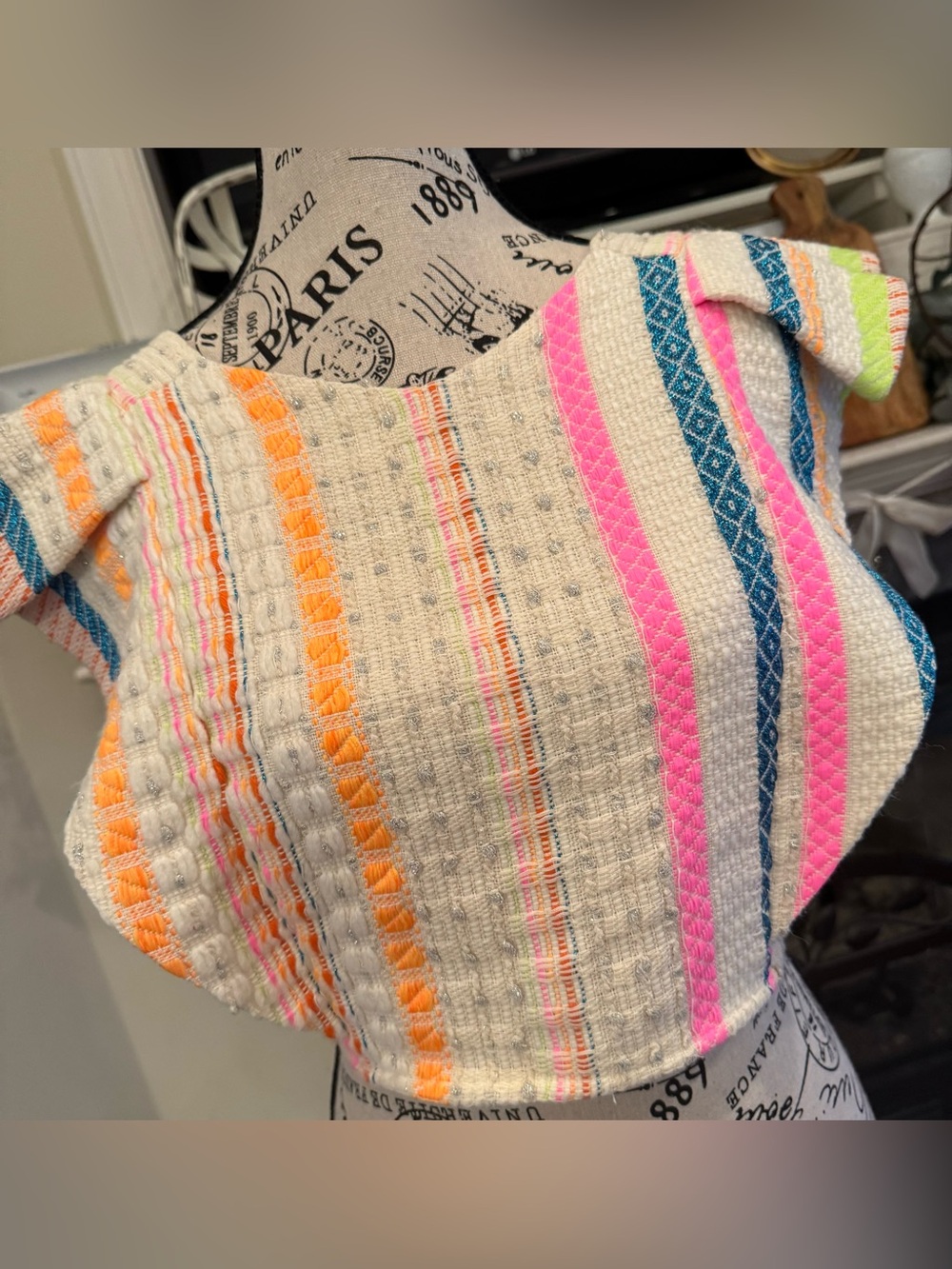 Rare KOCH Owen Crop Top Electric Koolaid Neon
Stripe Boho Festival Pink Orange M
